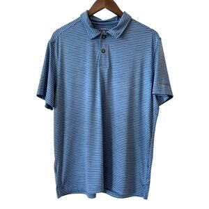 G.H. Bass & Co. Blue Striped Polo Mens L, Casual Workwear Office Golf Hiking